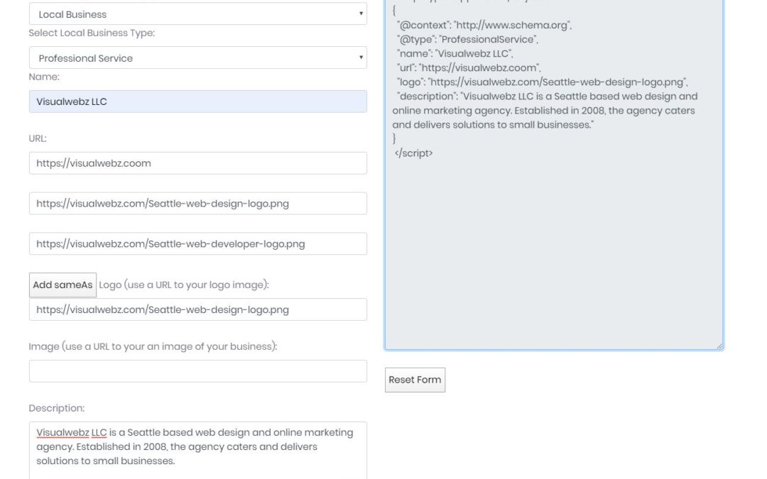 Structured Data for a Small Business Website
